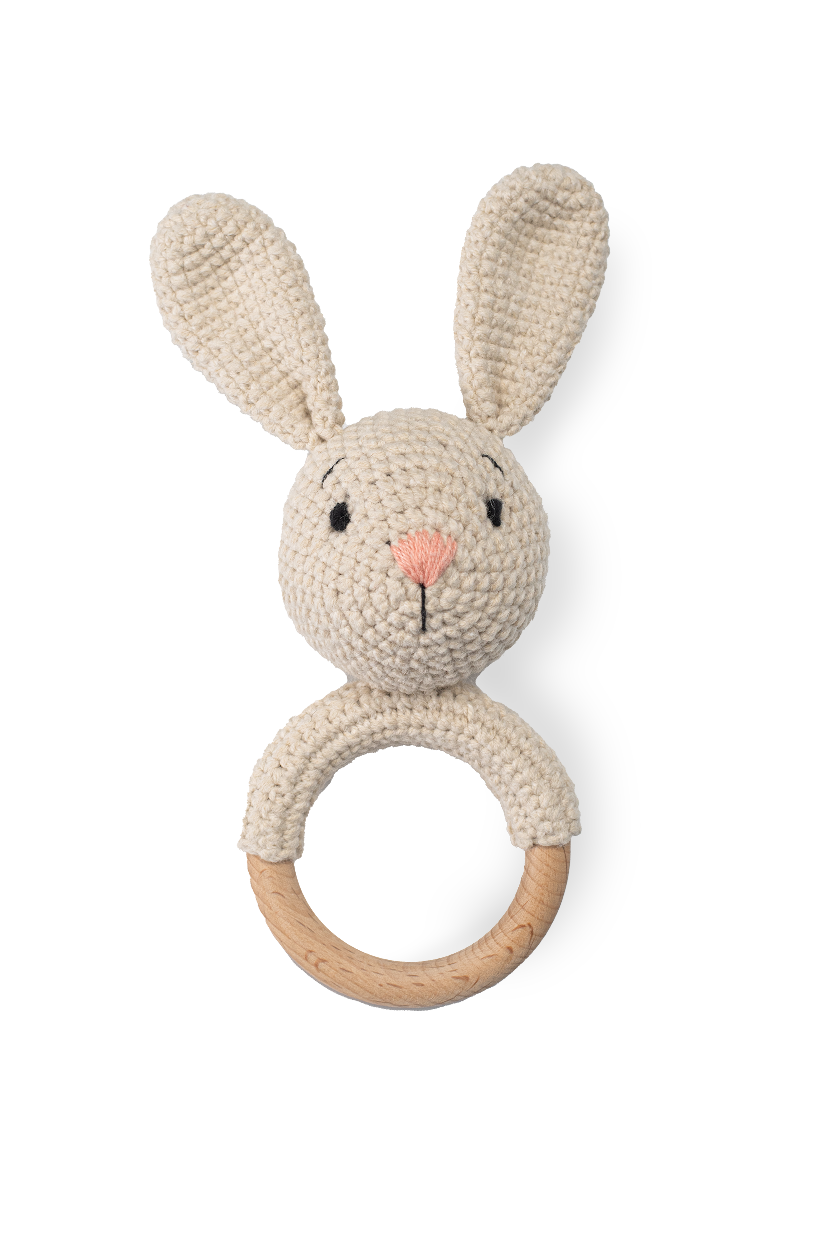Handmade Bunny Rattle - Knitted Friends