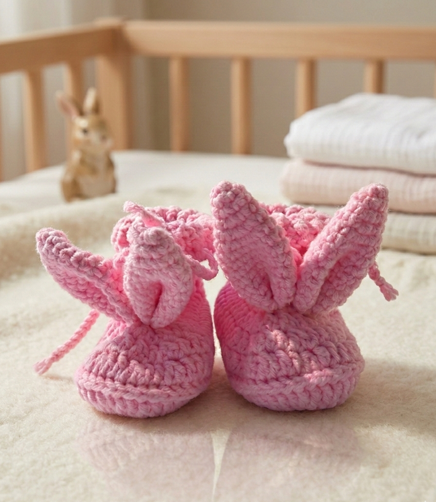 BABY PINK BUNNY BOOTIES