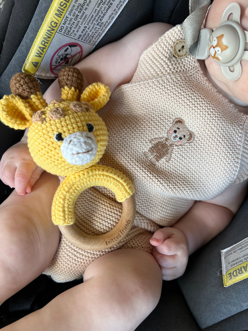 Beige Bear Knit Onesie