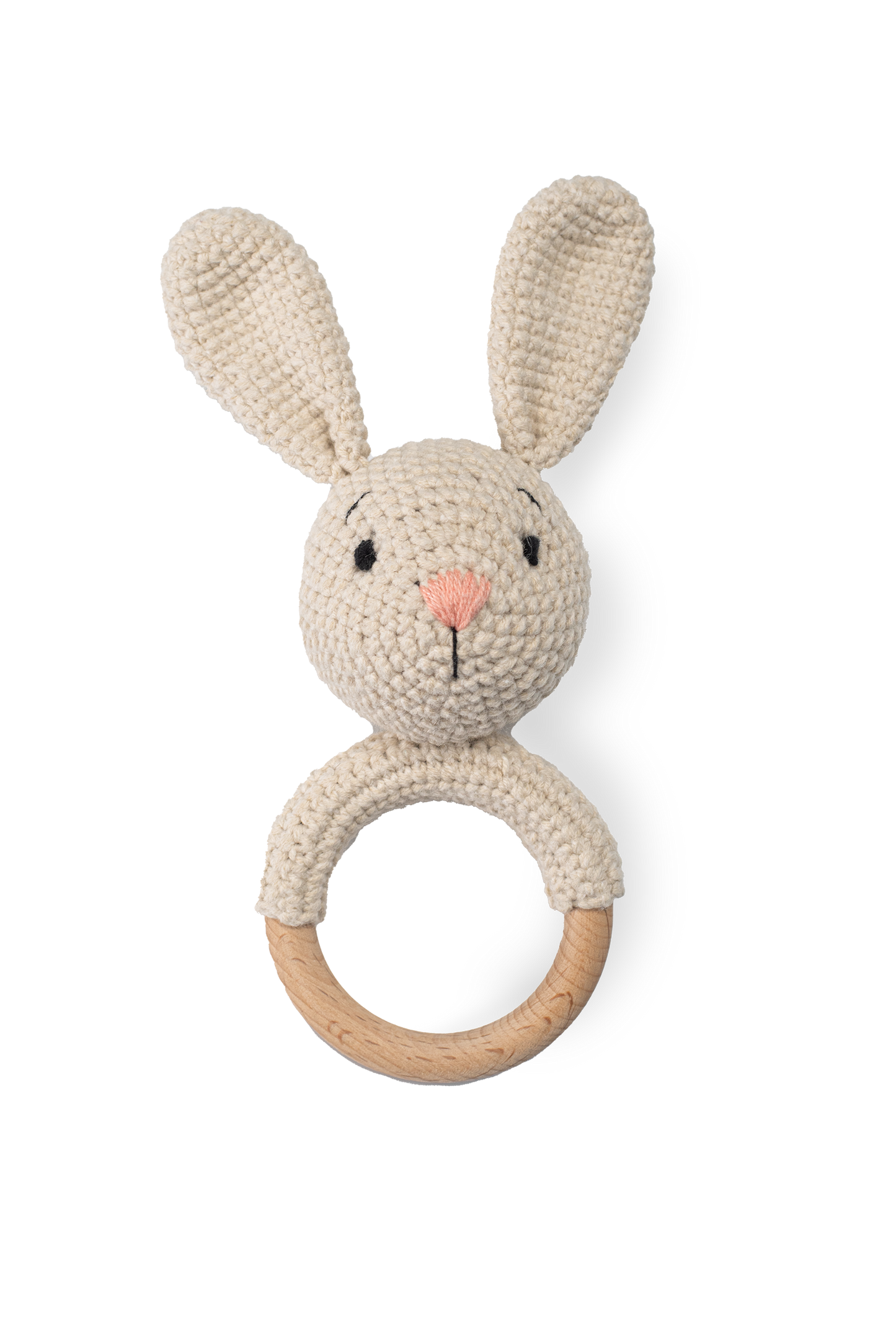 Handmade Bunny Rattle - Knitted Friends