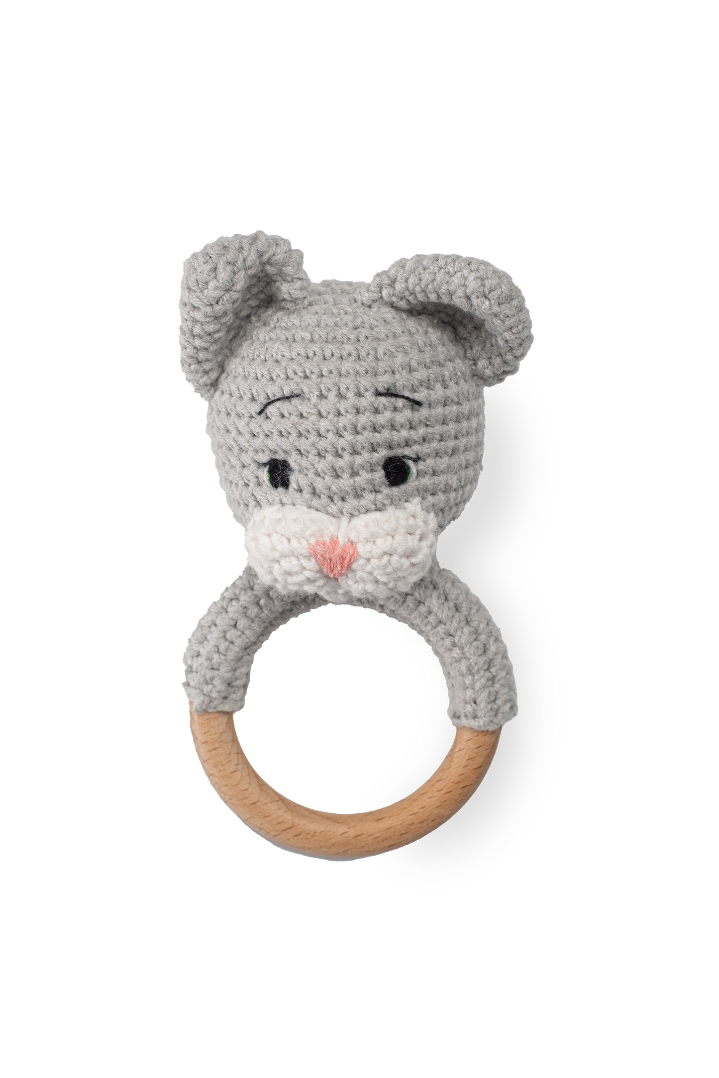 Handmade Kitten Rattle - Knitted Friends