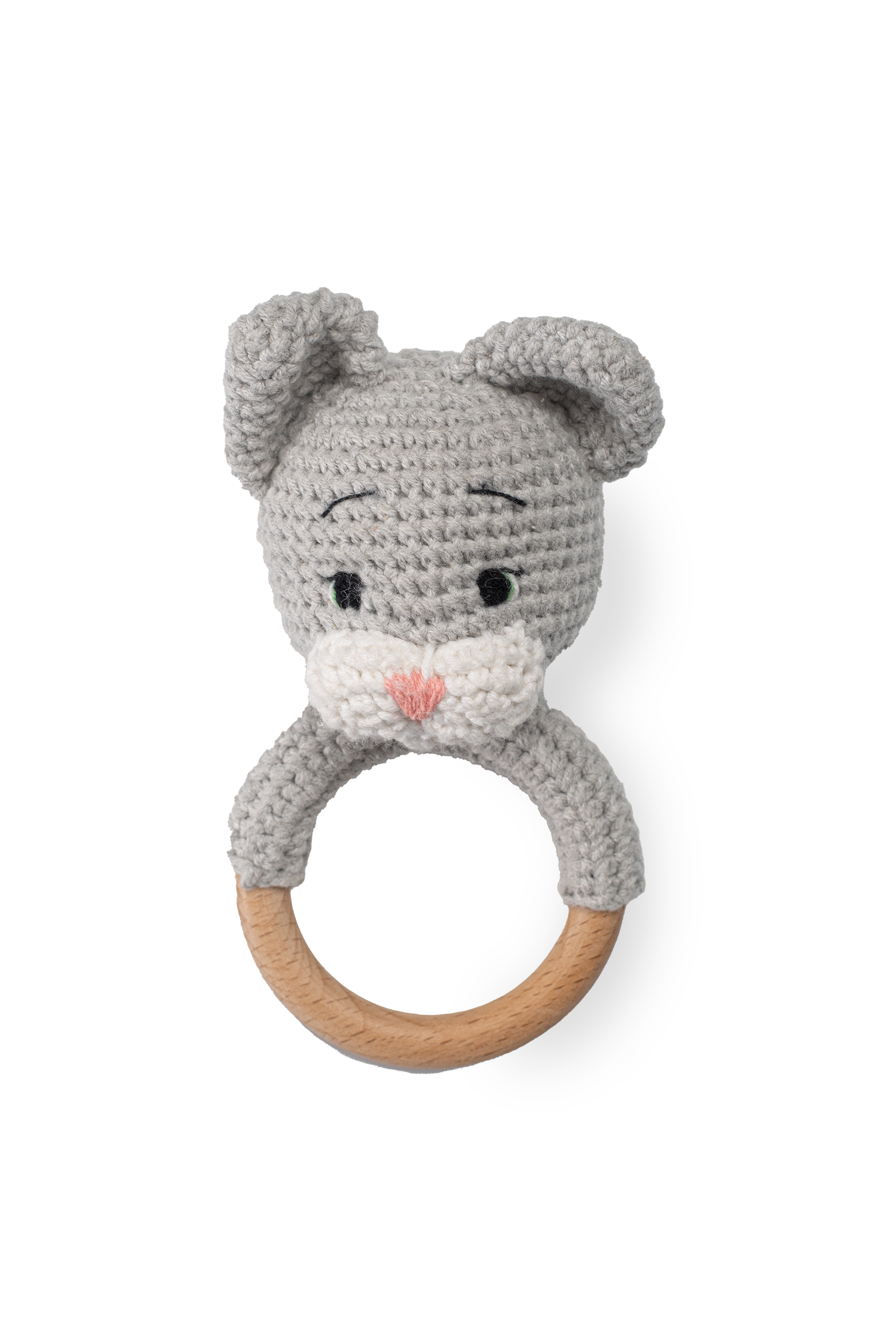 Handmade Kitten Rattle - Knitted Friends