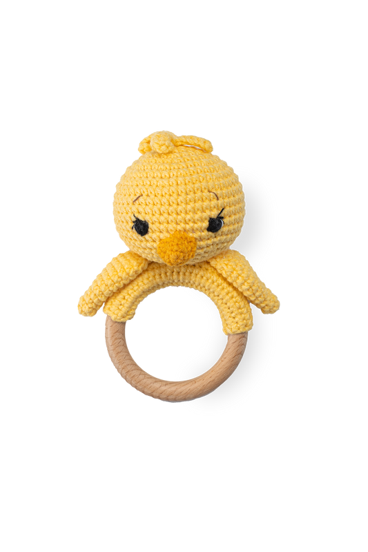 Handmade Chick Rattle - Knitted Friends