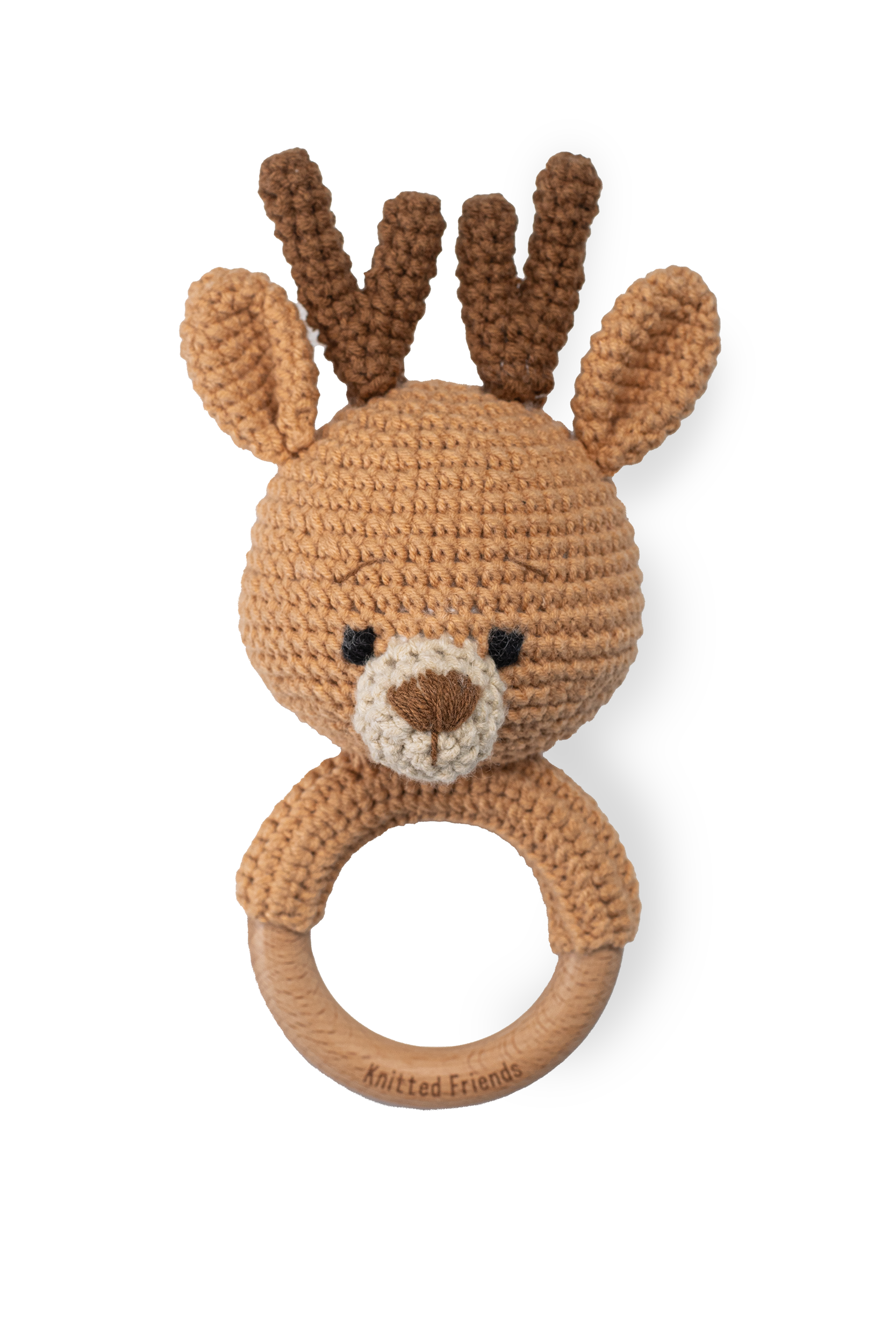 Handmade Deer Rattle - Knitted Friends