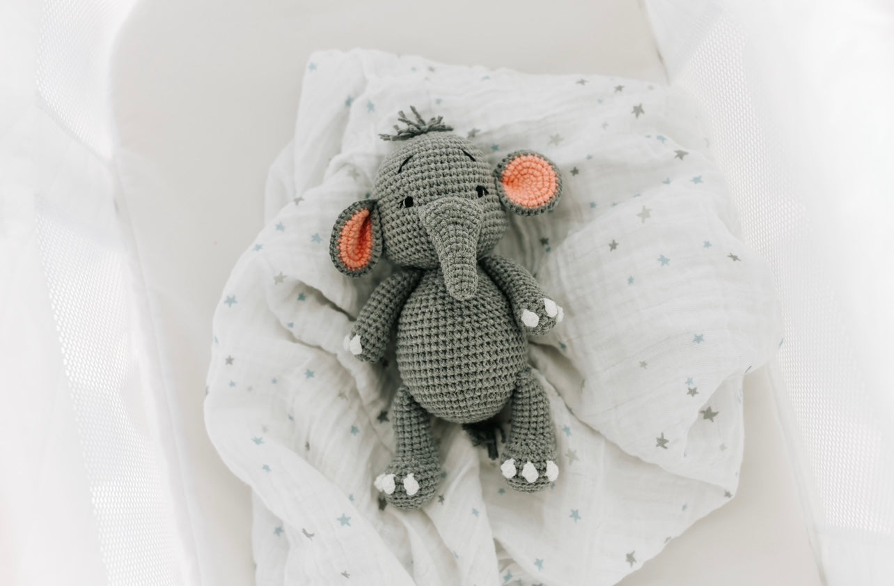 Handmade Elephant Toy - Knitted Friends