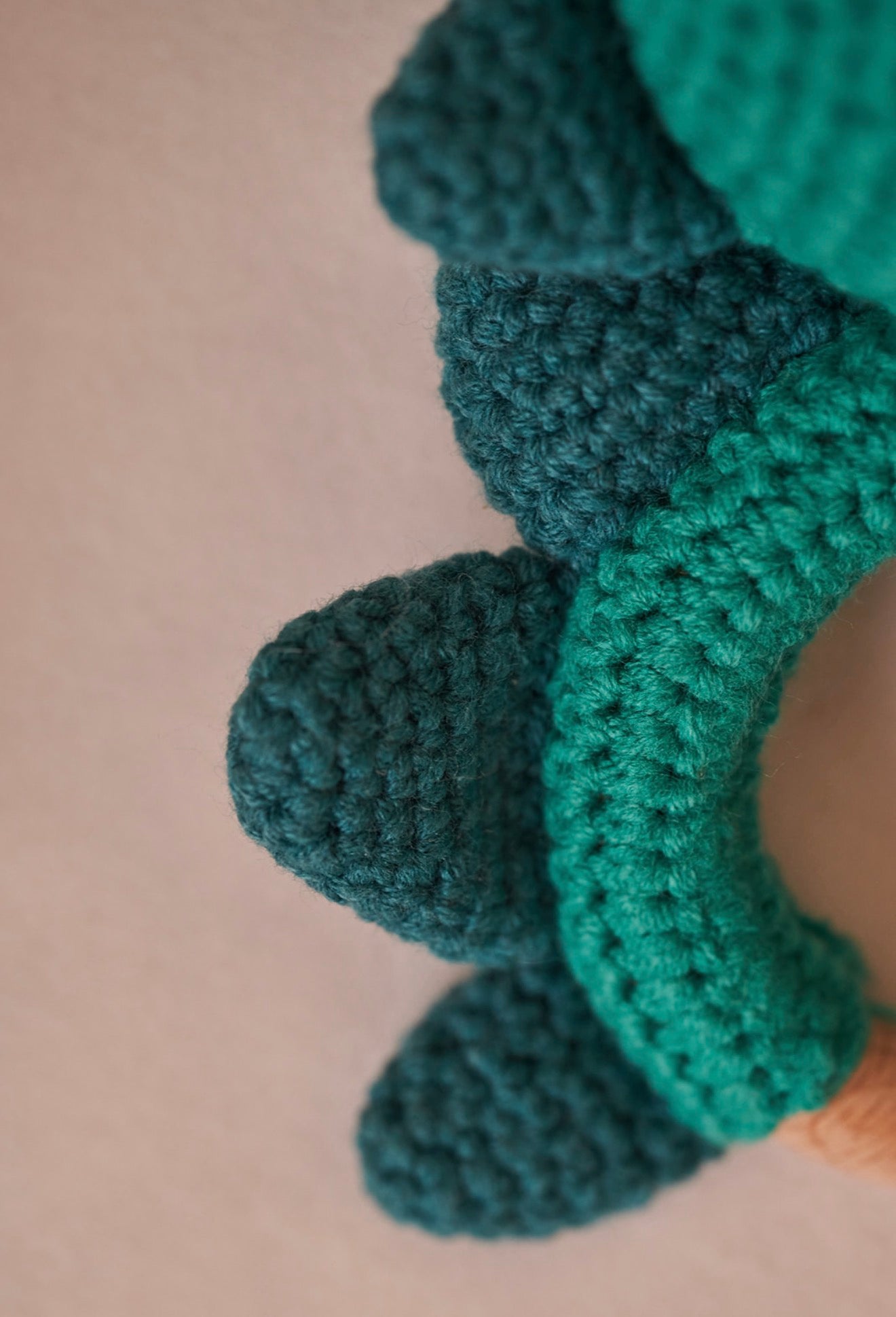 Dinosaur Rattle, Handmade with Organic Cotton Yarn | Baby Shower Gift