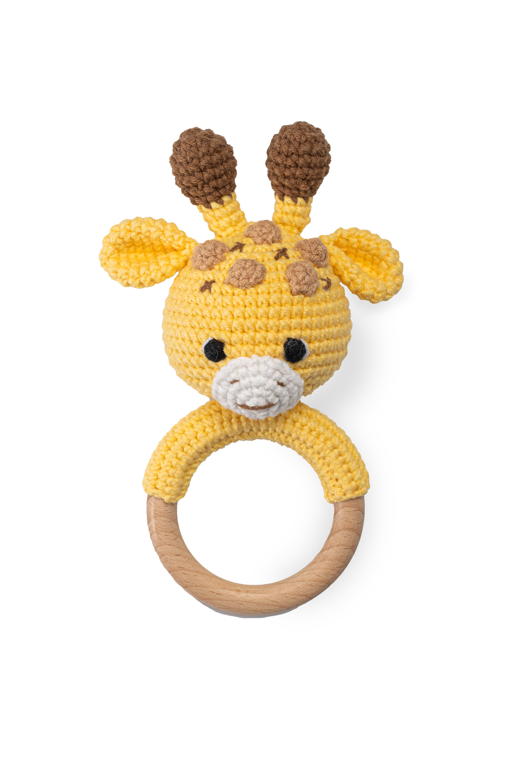 Handmade Giraffe Rattle - Knitted Friends