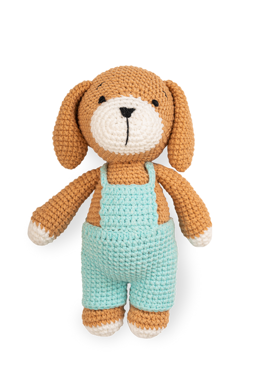 Cinnamon Blue Puppy - Knitted Friends