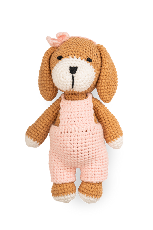 Cinnamon Pink Puppy - Knitted Friends