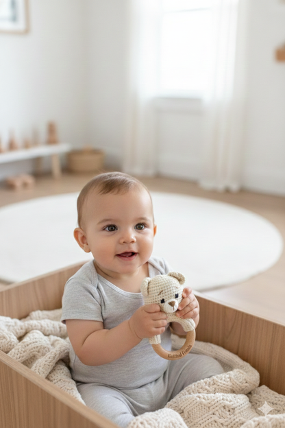 Sonajero de oso hecho a mano 