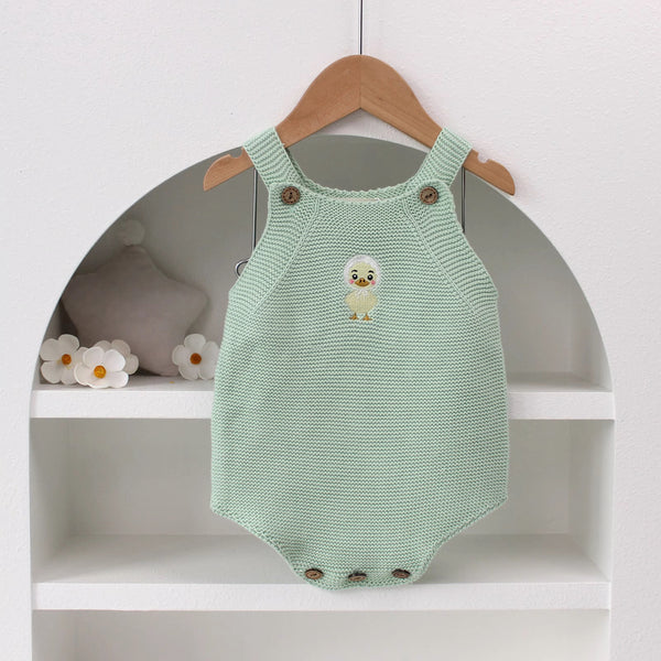 Sage Green Duckling Knit Onesie