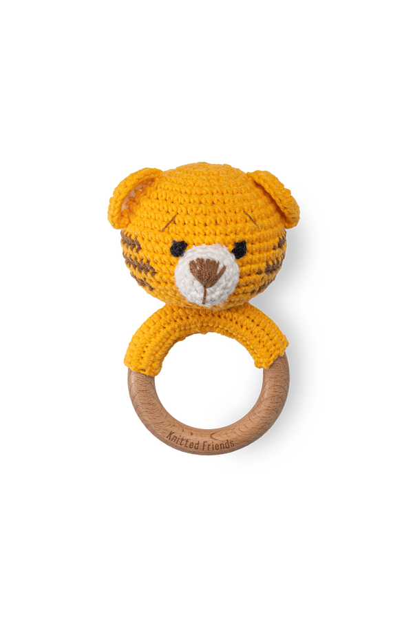 Handmade Tiger Rattle - Knitted Friends