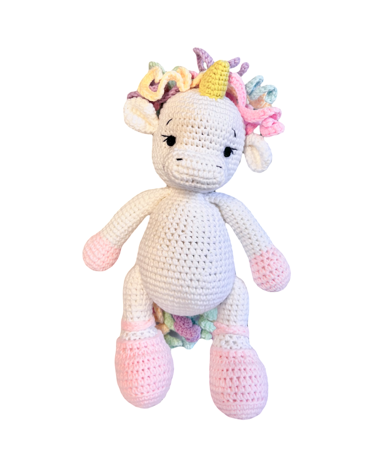 Handmade crochet unicorn doll handmade by Knitted Friends