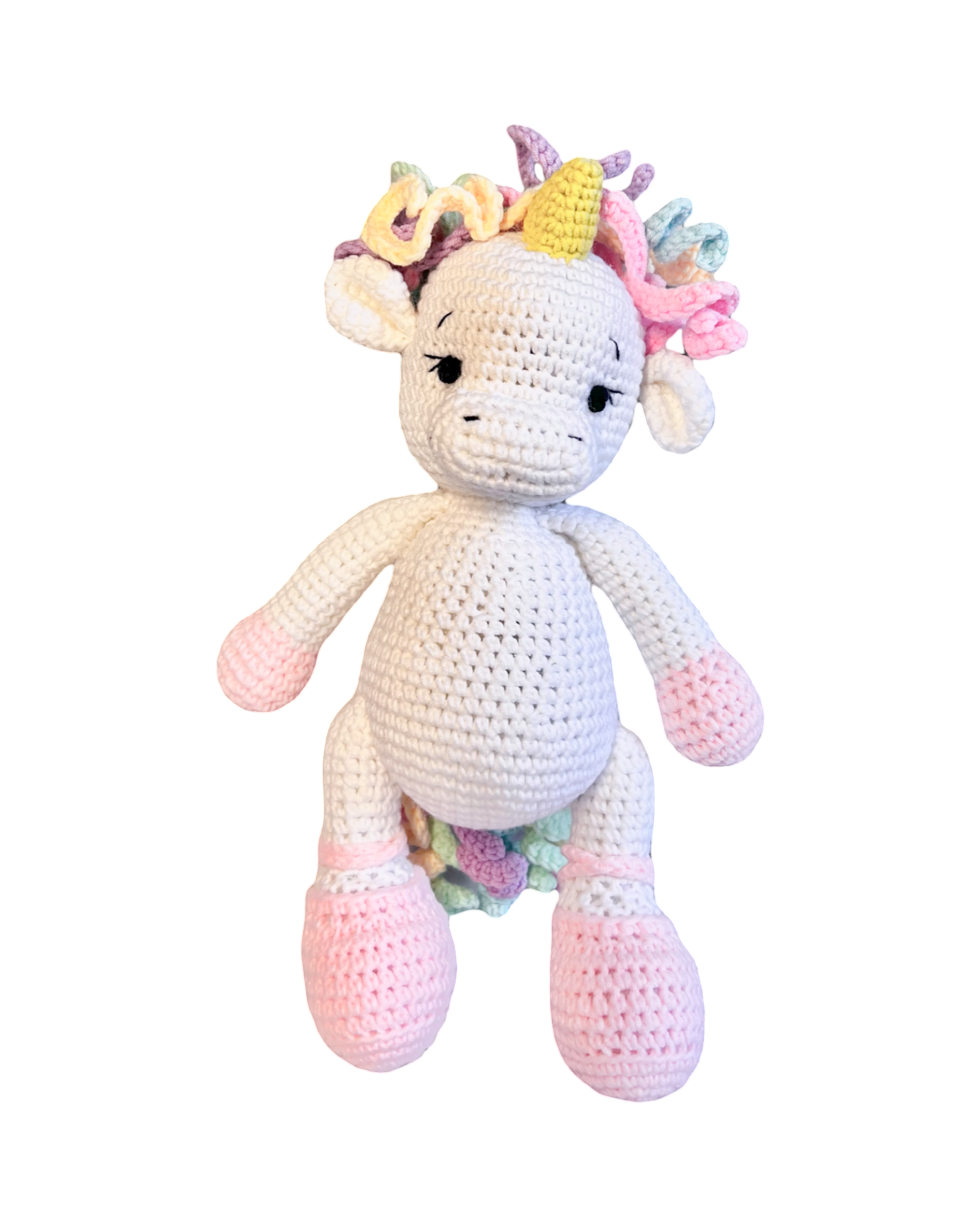 Handmade crochet unicorn doll handmade by Knitted Friends